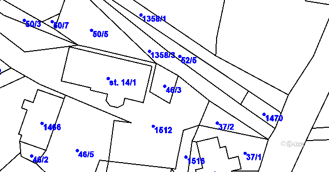 Parcela st. 46/3 v KÚ Kunčice pod Králickým Sněžníkem, Katastrální mapa