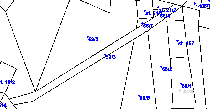 Parcela st. 52/3 v KÚ Kunčice pod Králickým Sněžníkem, Katastrální mapa