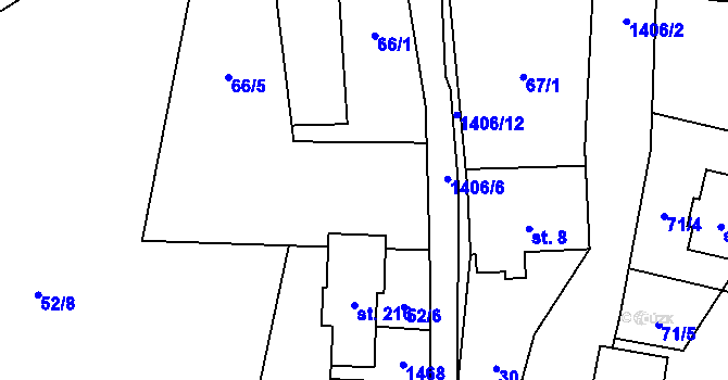 Parcela st. 66/3 v KÚ Kunčice pod Králickým Sněžníkem, Katastrální mapa
