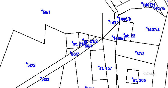 Parcela st. 66/4 v KÚ Kunčice pod Králickým Sněžníkem, Katastrální mapa