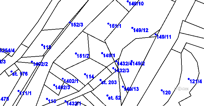 Parcela st. 149/1 v KÚ Kunčice pod Králickým Sněžníkem, Katastrální mapa