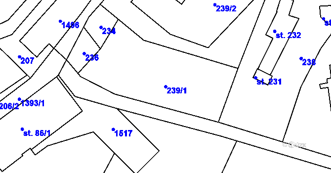 Parcela st. 239/1 v KÚ Kunčice pod Králickým Sněžníkem, Katastrální mapa