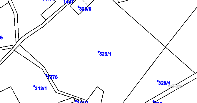 Parcela st. 329/1 v KÚ Kunčice pod Králickým Sněžníkem, Katastrální mapa