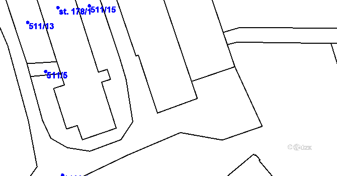 Parcela st. 511/18 v KÚ Kunčice pod Králickým Sněžníkem, Katastrální mapa