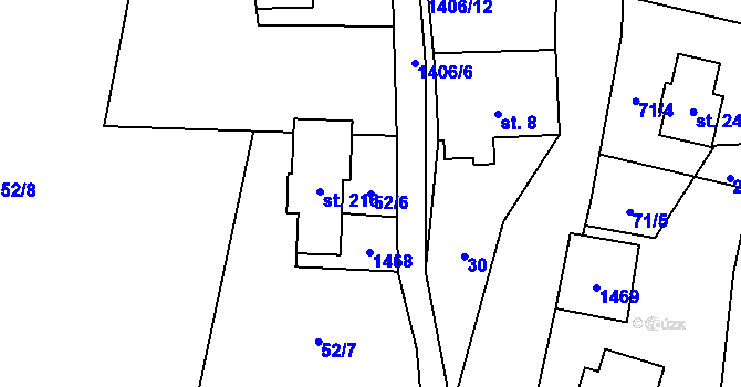 Parcela st. 52/6 v KÚ Kunčice pod Králickým Sněžníkem, Katastrální mapa