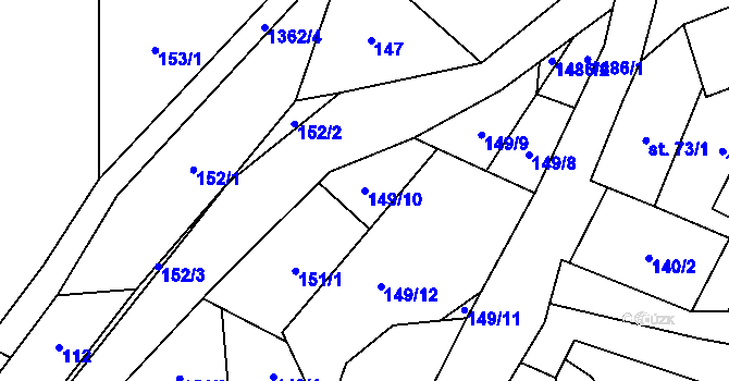 Parcela st. 149/10 v KÚ Kunčice pod Králickým Sněžníkem, Katastrální mapa