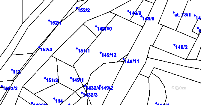 Parcela st. 149/12 v KÚ Kunčice pod Králickým Sněžníkem, Katastrální mapa