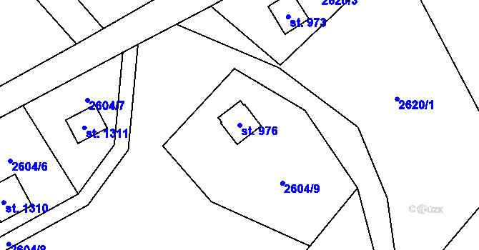 Parcela st. 976 v KÚ Kunčice pod Ondřejníkem, Katastrální mapa