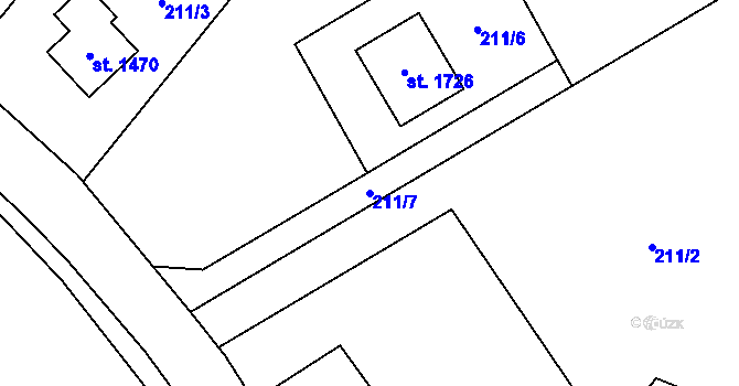 Parcela st. 211/7 v KÚ Kunčice pod Ondřejníkem, Katastrální mapa