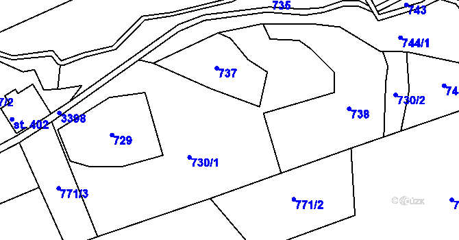 Parcela st. 771/1 v KÚ Kunčice pod Ondřejníkem, Katastrální mapa