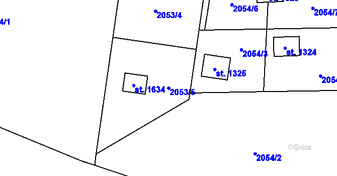 Parcela st. 2053/5 v KÚ Kunčice pod Ondřejníkem, Katastrální mapa