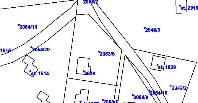 Parcela st. 2053/6 v KÚ Kunčice pod Ondřejníkem, Katastrální mapa