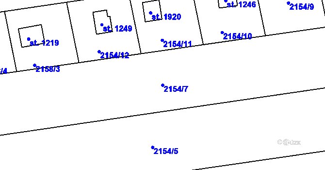 Parcela st. 2154/7 v KÚ Kunčice pod Ondřejníkem, Katastrální mapa