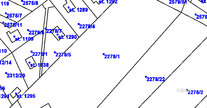 Parcela st. 2278/1 v KÚ Kunčice pod Ondřejníkem, Katastrální mapa