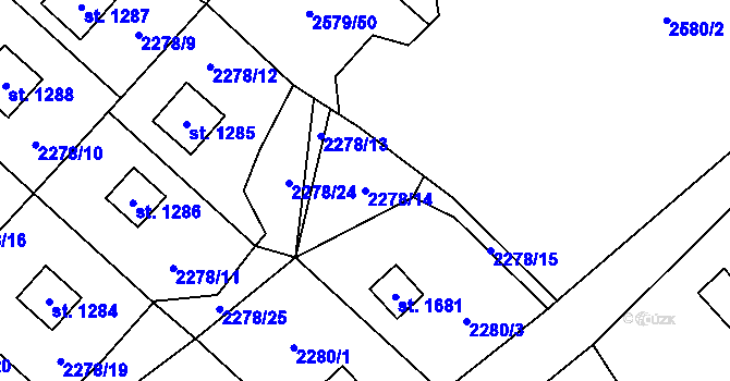 Parcela st. 2278/14 v KÚ Kunčice pod Ondřejníkem, Katastrální mapa