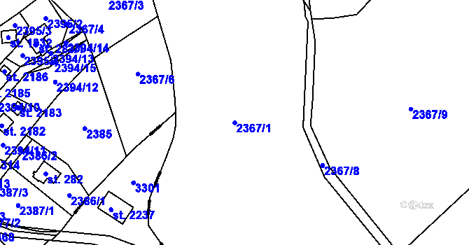 Parcela st. 2367/1 v KÚ Kunčice pod Ondřejníkem, Katastrální mapa