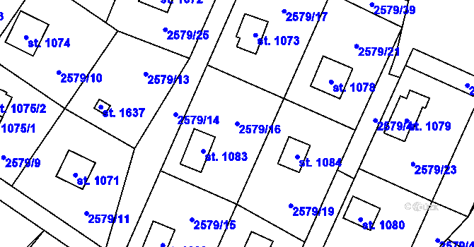 Parcela st. 2579/16 v KÚ Kunčice pod Ondřejníkem, Katastrální mapa