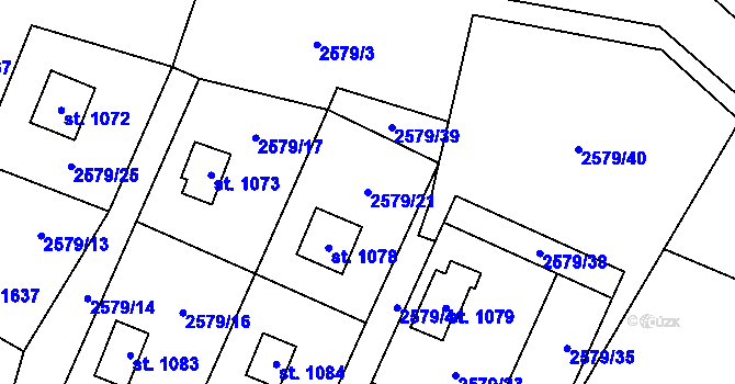 Parcela st. 2579/21 v KÚ Kunčice pod Ondřejníkem, Katastrální mapa