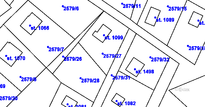 Parcela st. 2579/27 v KÚ Kunčice pod Ondřejníkem, Katastrální mapa