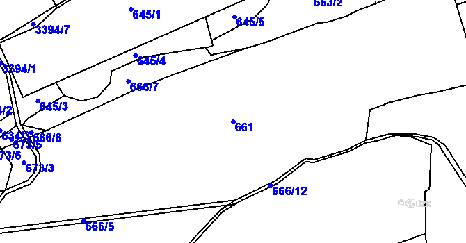Parcela st. 661 v KÚ Kunčice pod Ondřejníkem, Katastrální mapa