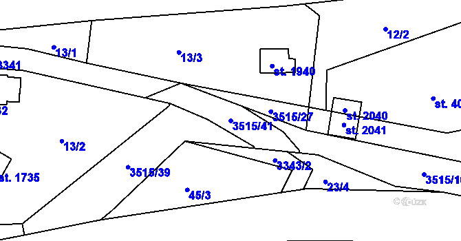 Parcela st. 3515/41 v KÚ Kunčice pod Ondřejníkem, Katastrální mapa