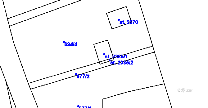 Parcela st. 2385/1 v KÚ Kunčice pod Ondřejníkem, Katastrální mapa