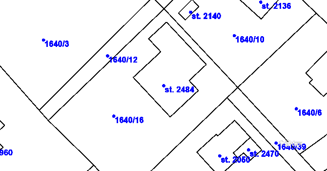Parcela st. 2484 v KÚ Kunčice pod Ondřejníkem, Katastrální mapa