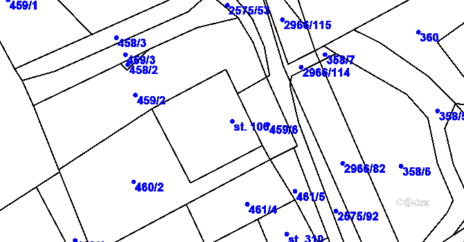 Parcela st. 106 v KÚ Kunčina, Katastrální mapa
