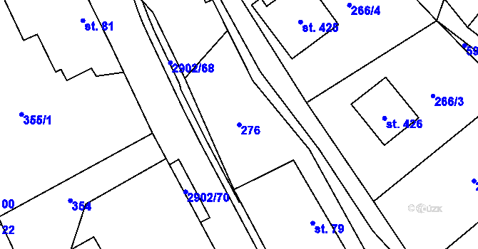 Parcela st. 276 v KÚ Kunčina, Katastrální mapa