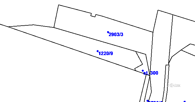 Parcela st. 1220/9 v KÚ Kunčina, Katastrální mapa