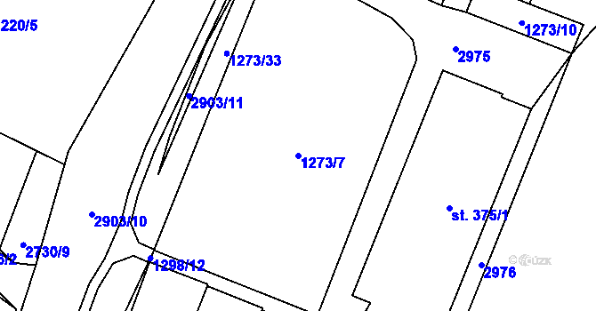 Parcela st. 1273/7 v KÚ Kunčina, Katastrální mapa