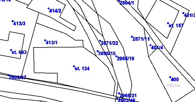 Parcela st. 2896/15 v KÚ Kunčina, Katastrální mapa
