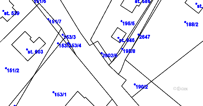 Parcela st. 2902/6 v KÚ Kunčina, Katastrální mapa