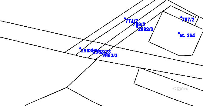 Parcela st. 2963/3 v KÚ Kunčina, Katastrální mapa