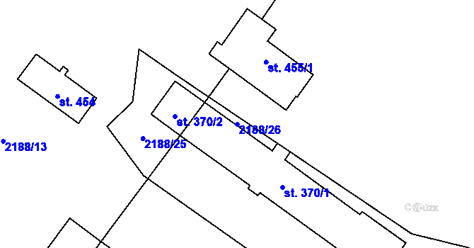Parcela st. 2188/26 v KÚ Kunčina, Katastrální mapa