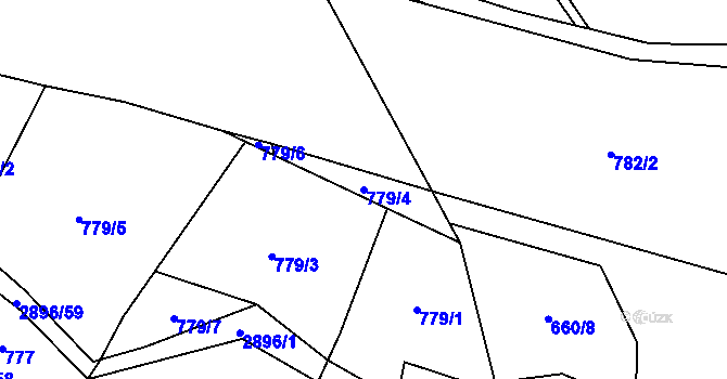 Parcela st. 779/4 v KÚ Kunčina, Katastrální mapa