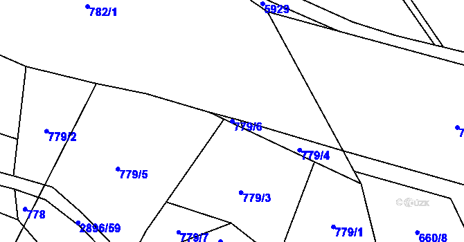 Parcela st. 779/6 v KÚ Kunčina, Katastrální mapa