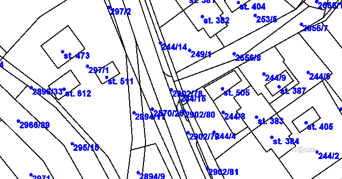 Parcela st. 2902/78 v KÚ Kunčina, Katastrální mapa