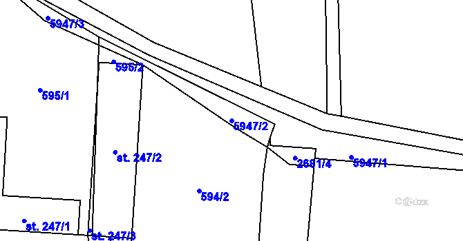 Parcela st. 5947/2 v KÚ Kunčina, Katastrální mapa