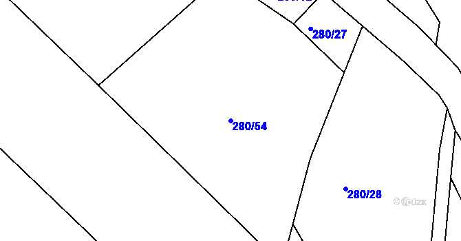 Parcela st. 280/54 v KÚ Kunčina Ves, Katastrální mapa