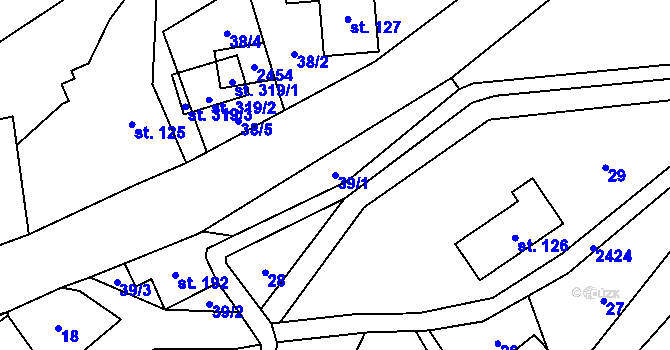 Parcela st. 39/1 v KÚ Kundratice, Katastrální mapa