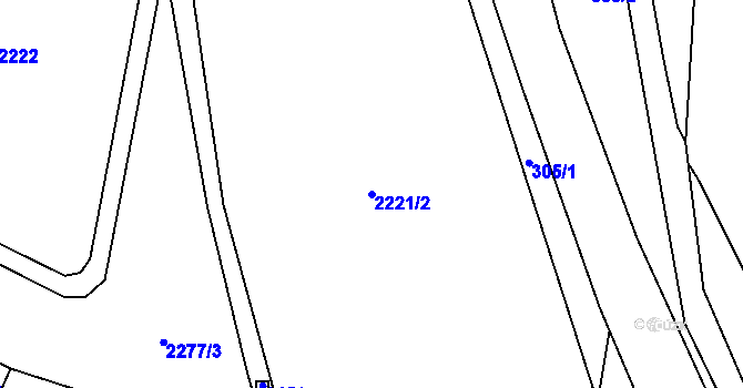 Parcela st. 2221/2 v KÚ Kundratice, Katastrální mapa