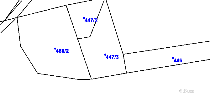 Parcela st. 447/3 v KÚ Kundratice, Katastrální mapa