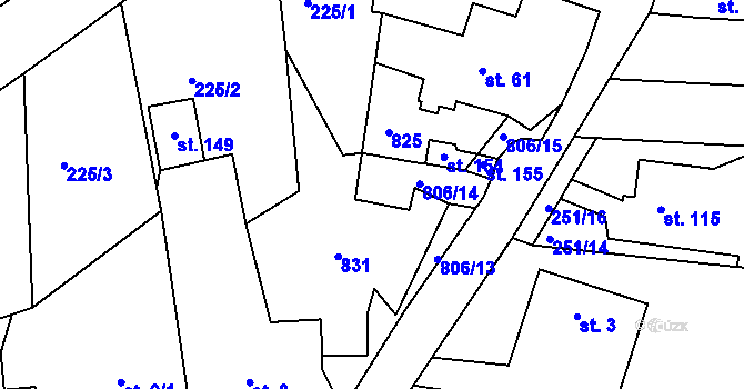 Parcela st. 5/2 v KÚ Kundratice u Křižanova, Katastrální mapa