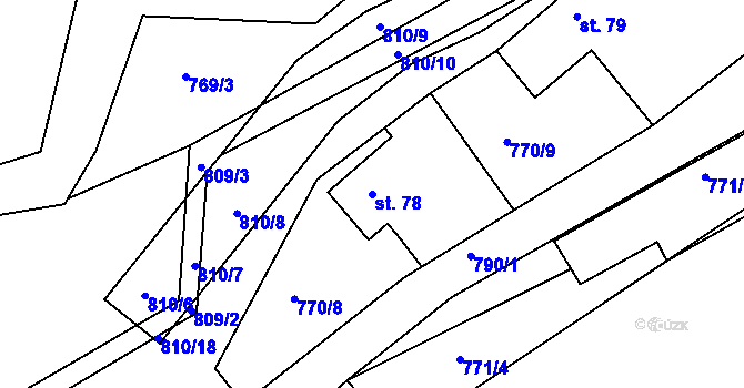 Parcela st. 78 v KÚ Kundratice u Křižanova, Katastrální mapa