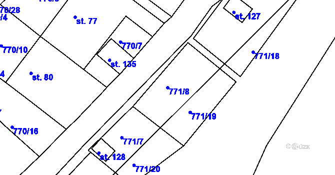Parcela st. 771/8 v KÚ Kundratice u Křižanova, Katastrální mapa