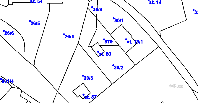 Parcela st. 60 v KÚ Kuní, Katastrální mapa