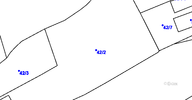 Parcela st. 42/2 v KÚ Kuní, Katastrální mapa