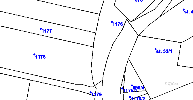 Parcela st. 584 v KÚ Kuní, Katastrální mapa