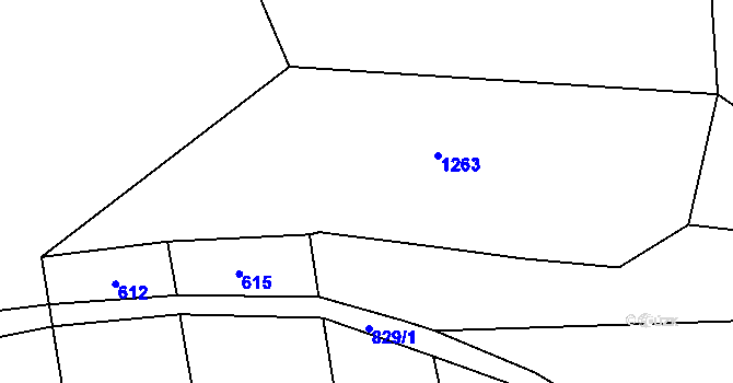 Parcela st. 595/5 v KÚ Kuní, Katastrální mapa